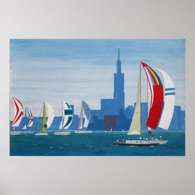 Póster Poster "Lake Michigan - Chicago" (Frente)