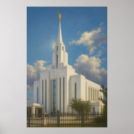 Póster Poster LDS de Oquirrh Mountain Utah Temple Paintin