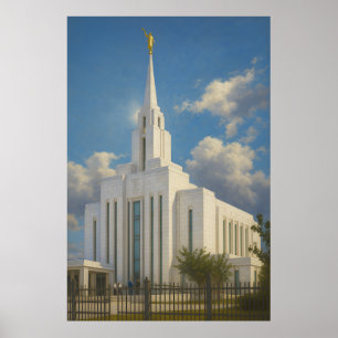 Póster Poster LDS de Oquirrh Mountain Utah Temple Paintin