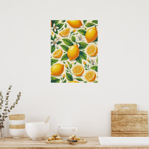 Póster Poster Lemon Print Wall Art
