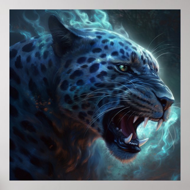 Póster Poster Léopard blanc (Frente)