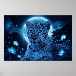 Póster Poster Leopard's bleu 08
