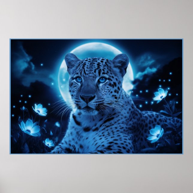 Póster Poster Leopard's bleu 08 (Frente)