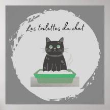 Poster, Les Toilettes Du Chat Gato Negro