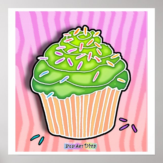 Póster Poster Lime Frost Pink CUPCAKE (Frente)
