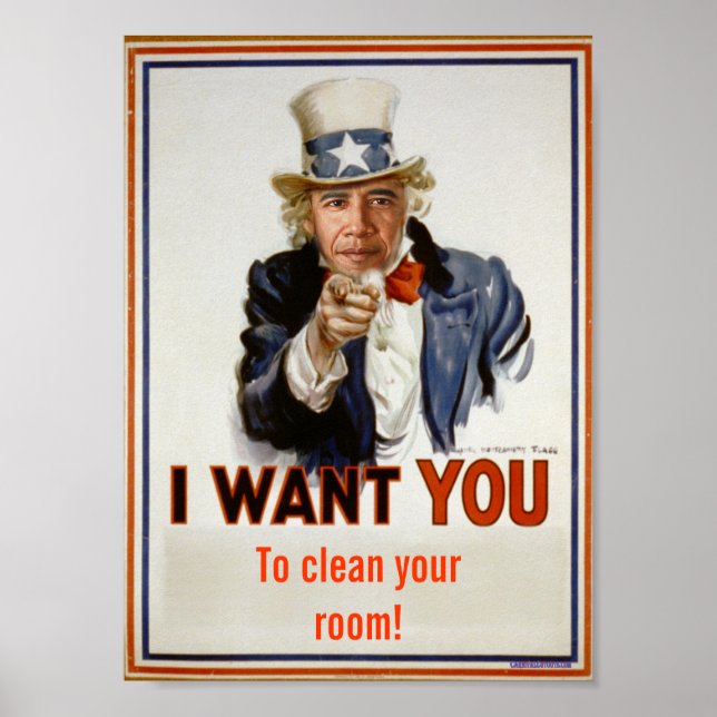 Póster poster "limpia tu habitación" (Frente)