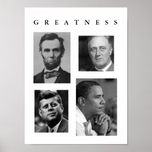 Póster POSTER Lincoln, FDR, JFK, Obama de la GRANDEZA