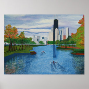 Póster Poster "Lincoln Park - Chicago" 24" x18 "