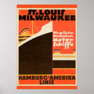 Póster Poster Linie de Hamburg-America