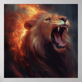 Póster Poster Lion Feu