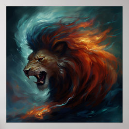 Póster Poster Lion Feu