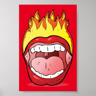 Póster Poster Lip on Fire de 20" x 24"