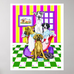 Póster Poster lleno de la tina de great dane