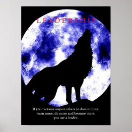 Póster Poster Lobo de Liderazgo Motivador de Blue Moon