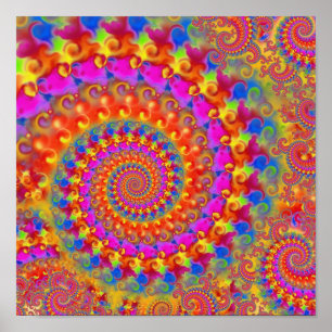 Póster Poster loco rosado del fractal