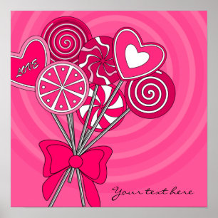 Póster Poster lollipop rosa