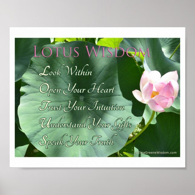 Póster poster "Lotus Wisdom", 10" x 8" (Frente)