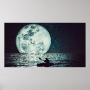 Póster Poster Lua com mar