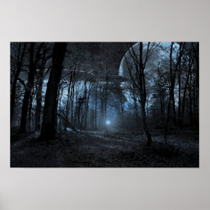 Póster Poster lunar OVNI