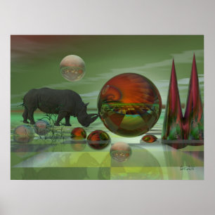 Póster Poster mágico de ciencia ficción "Presionando los