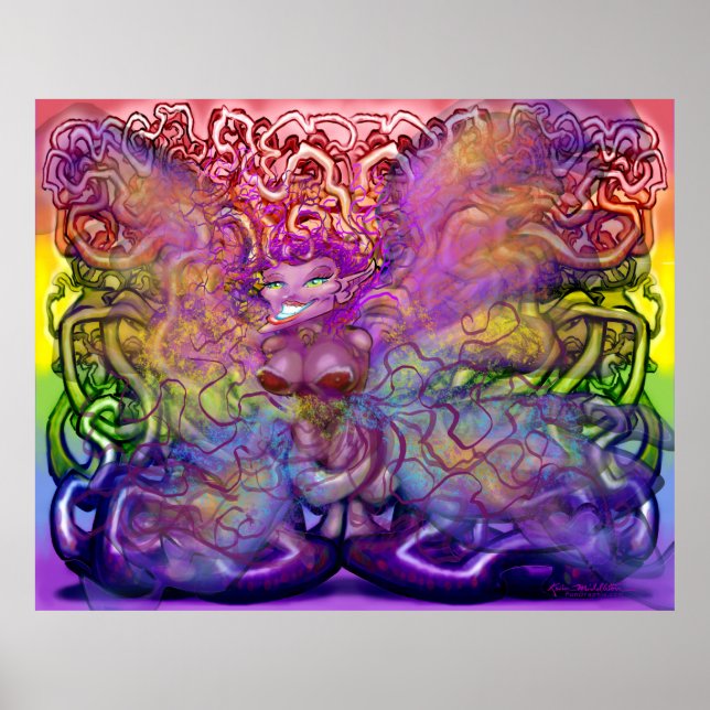 Póster Poster mágico del arcoiris de Pixie torcido (Frente)