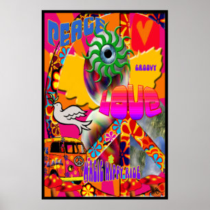 Póster Poster mágico del paseo del hippy