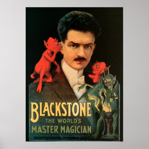 Póster Poster mágico del vintage, gran mago de Blackstone