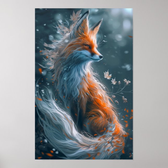 Póster Poster majestuoso de Fox de Nueve Colas (Frente)