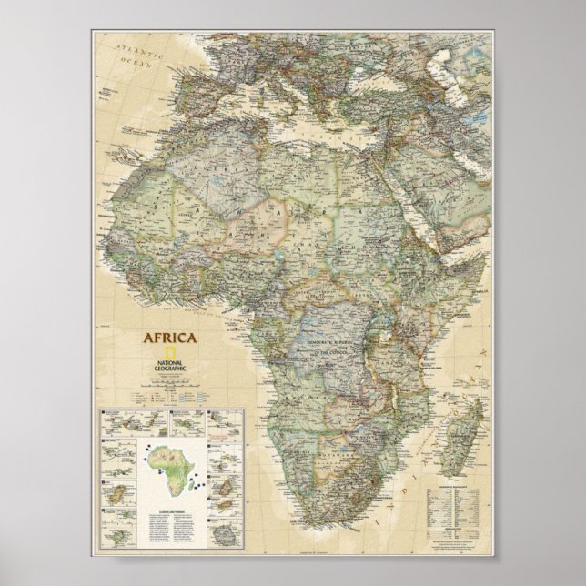 Póster Poster - Mapa Geográfico Nacional de África (Frente)