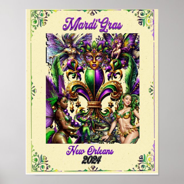 Póster Poster Mardi Gras 2024 (Frente)