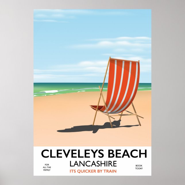 Póster Poster marítimo de Cleveleys Beach Lancashire (Frente)