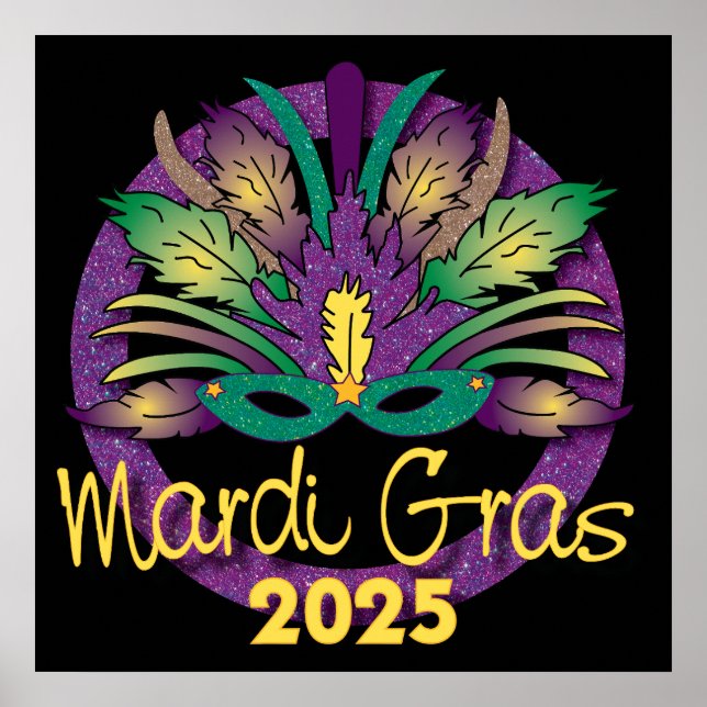 Póster Poster Máscara de Mardi Gras - 2025 (Frente)