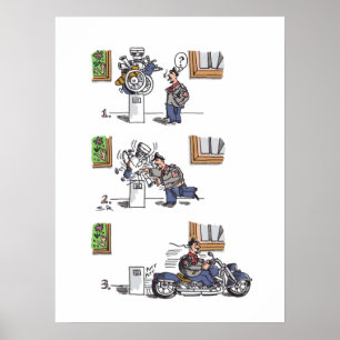 Póster Poster mate de ciclismo en el museo