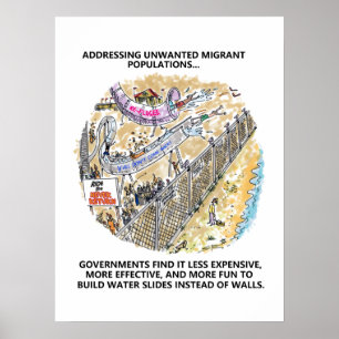 Póster Poster mate de deslizamientos de agua para refugia