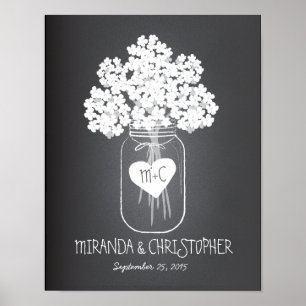 Póster Poster matrimonial de la familia Mason Jar