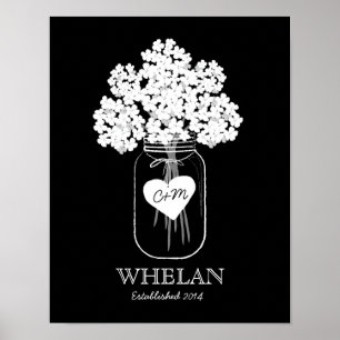 Póster Poster matrimonial de la familia Mason Jar