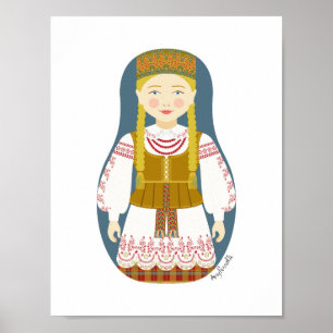 Póster Poster Matryoshka de Lituania