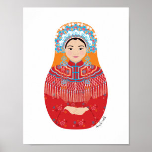 Póster Poster Matryoshka de novia china