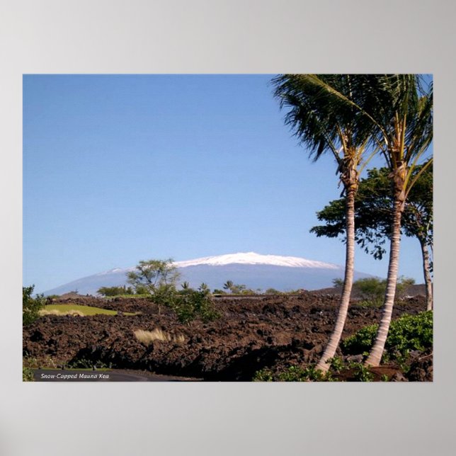 Póster Poster Mauna Kea con cubierta de nieve (Frente)