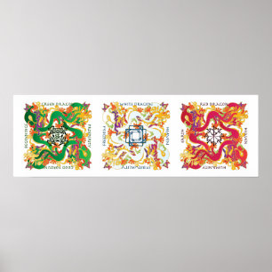 Póster Poster Mayor Jongg Dragons