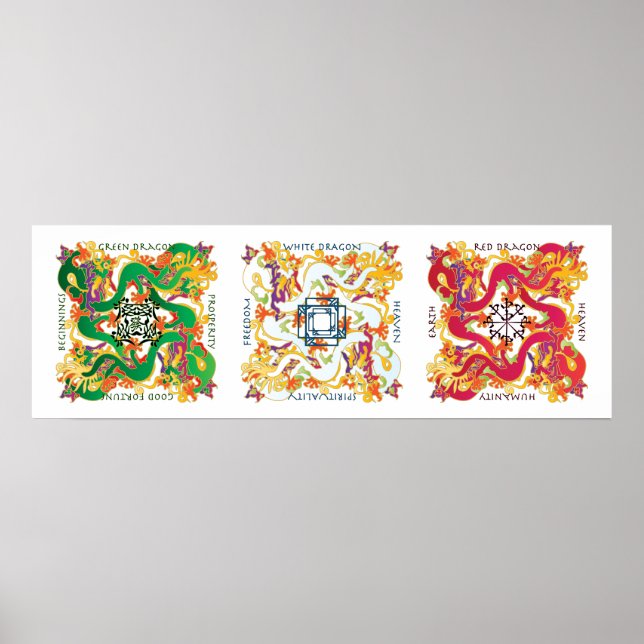 Póster Poster Mayor Jongg Dragons (Frente)