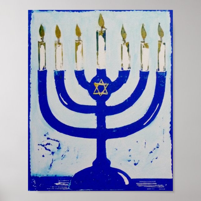 Póster Poster Menorah, 8 x 10 pulgadas (Frente)