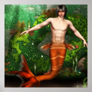 Póster Poster Merman Swimming