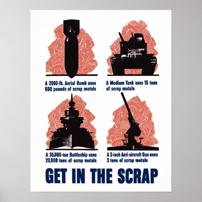 Póster Poster Metalizado de desecho WW2 (Frente)