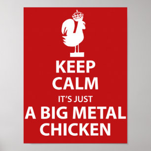 Póster Poster metalizado grande del pollo