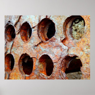 Póster Poster metalizado perforado aherrumbrado