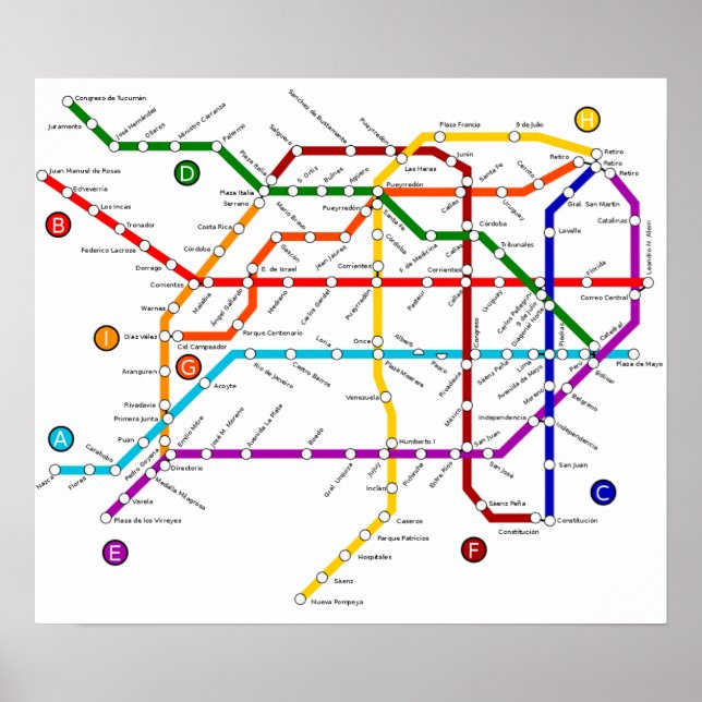 Póster Poster Metro buenos argentina (Frente)