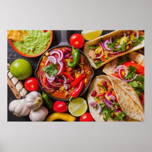 Póster Poster mexicano 1/3 de la comida