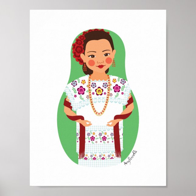 Póster Poster mexicano Yucatan Matryoshka (Frente)