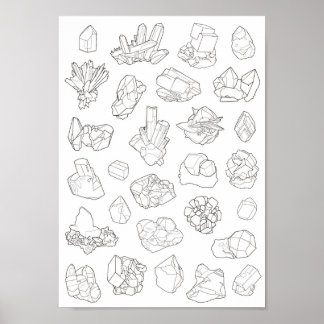 Póster Poster Minerales con línea